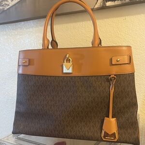Michael Kors Brown and Tan Tote Bag